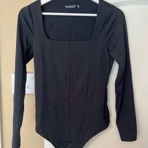 Abercrombie & Fitch Black Long Sleeve Bodysuit